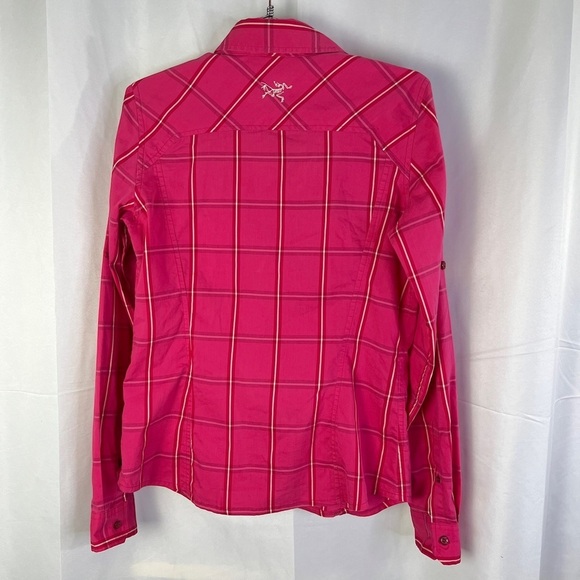 ARC’TERYX  PINK BUTTON DOWN SHIRT PLAID BUTTON DOWN SHIRT COTTON TOP SIZE MEDIUM - Picture 7 of 15